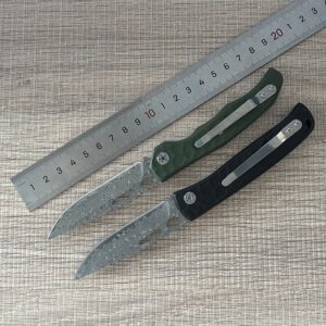 wholesale G10 Handle Folding Knife – 10Cr13 Damascus Steel Blade Tactical EDC & Outdoor Tool