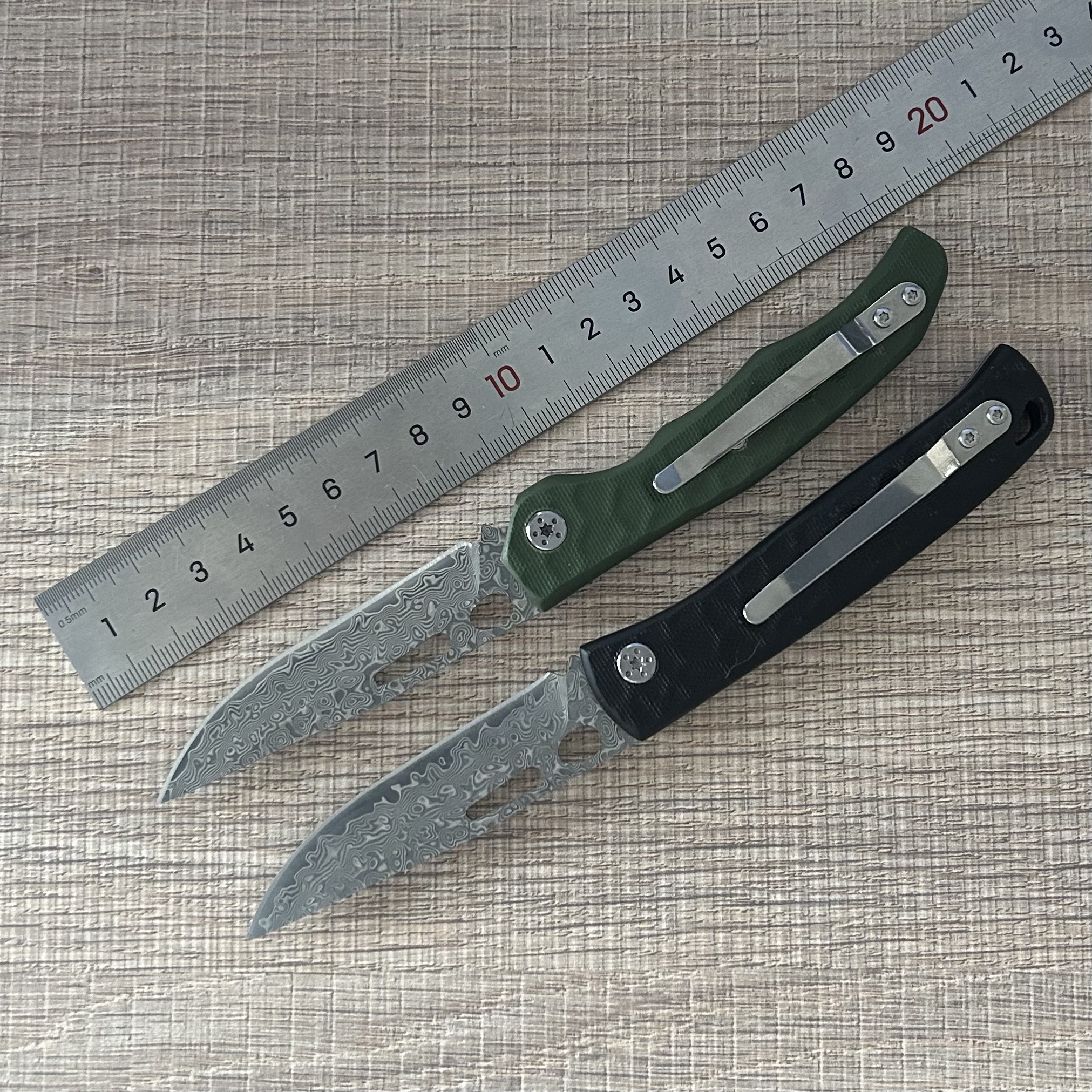 wholesale G10 Handle Folding Knife – 10Cr13 Damascus Steel Blade Tactical EDC & Outdoor Tool